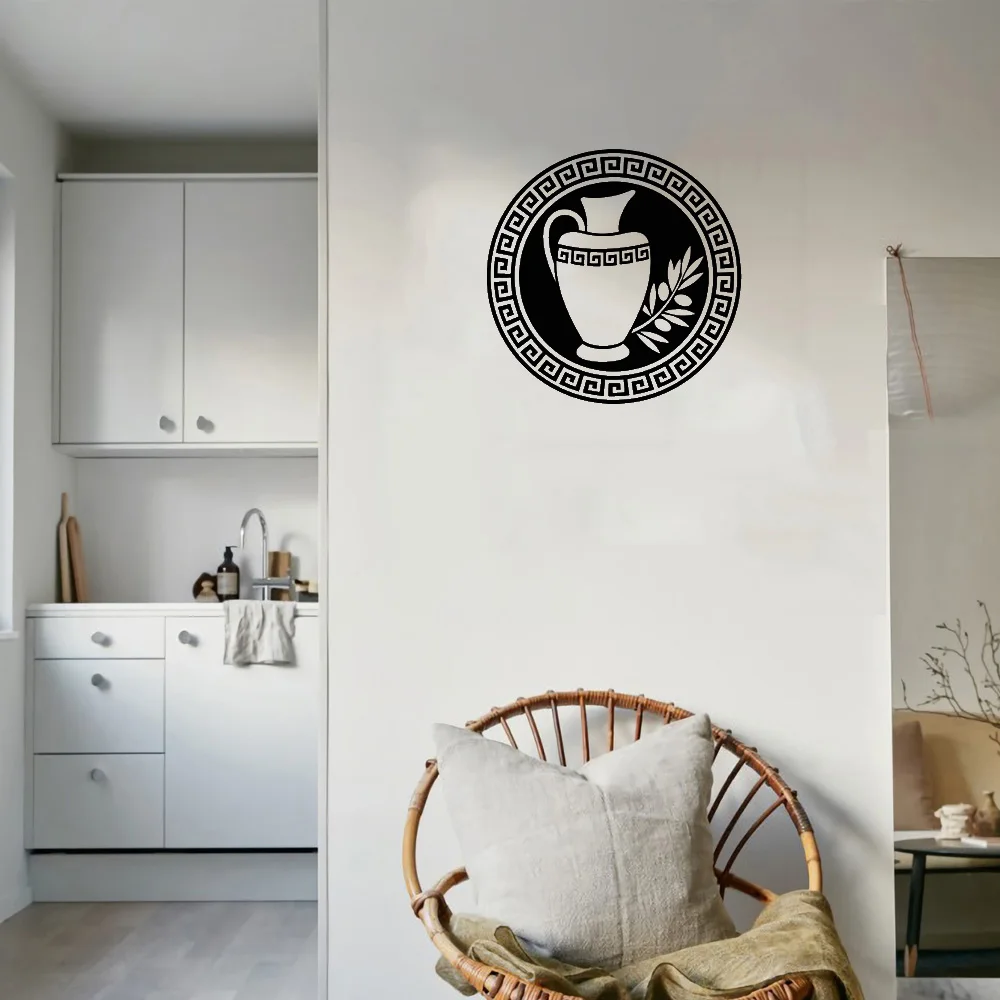 

Antique Greek Decorative Jug Olive Branch Wall Sticker Home Decoration For Living Room Bedroom Decoration Vinyl Mural ph814