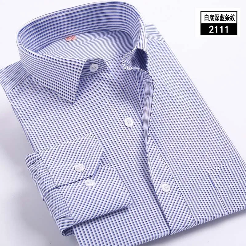 Plus-size 5XL 6XL 7XL 8XL Black Buttons Twill Formal Long Sleeve Men Shirt Fat Guy Father Clothes Loose Comfortable 120kg 130kg | Мужская