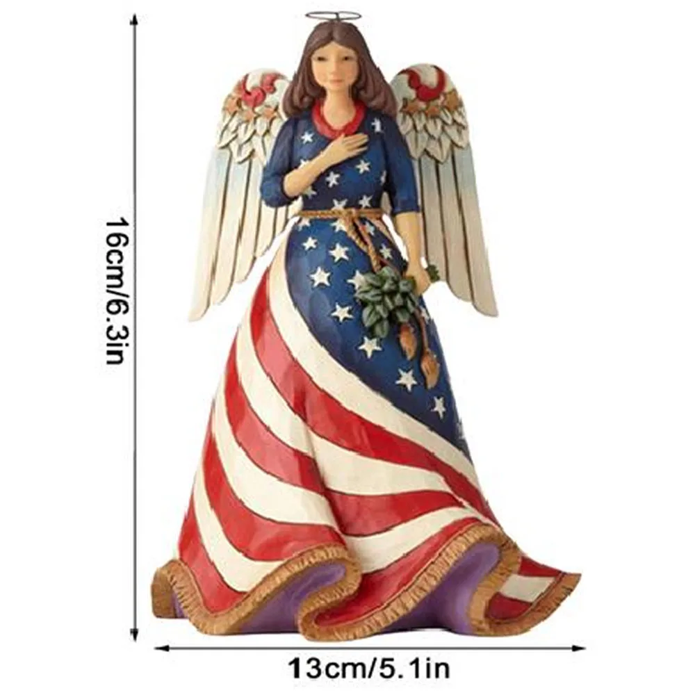 

2021 New Independence Day Female Angel Decoration Resin Craft Decoration Handmade Figurine Miniatures Ornament Statue