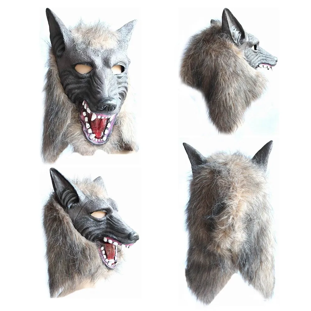 Werewolf Halloween Mask Big Bad Wolf Adult Full Head Costume Accessory Party Masks Children Cosplay Toy |