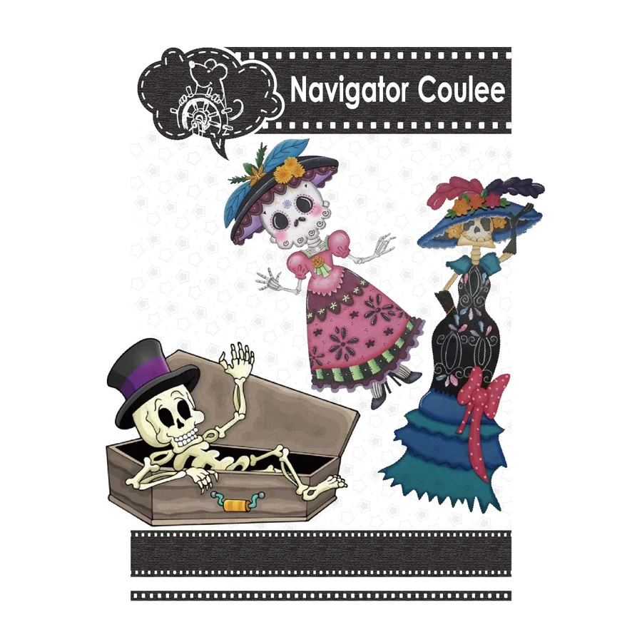 Хэллоуин скелет гроб день леди человек сахар Череп die de Death 2021 металлическое