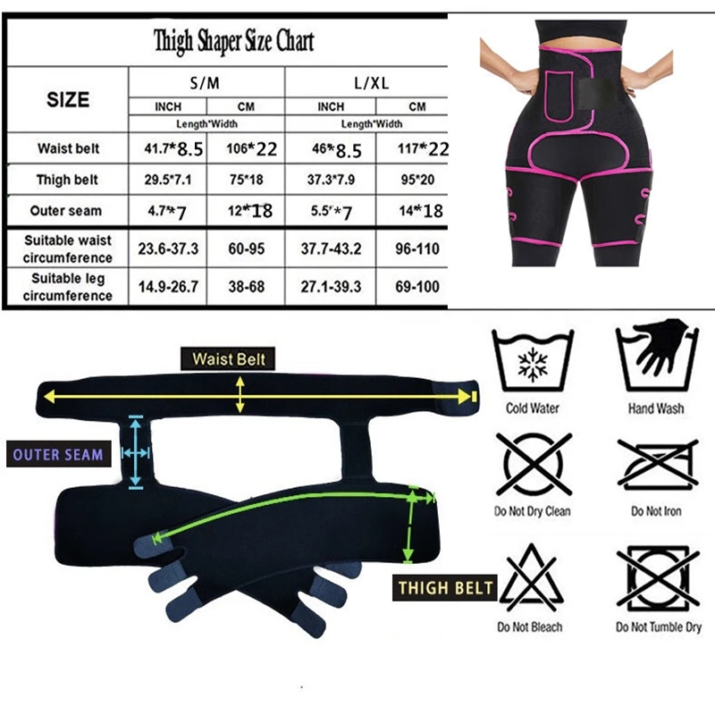 Neoprene Women High waist thigh trimmer and butt lifter body shaper leg Slim Sport Legging Fat Burning Slimming Belt With Pocket