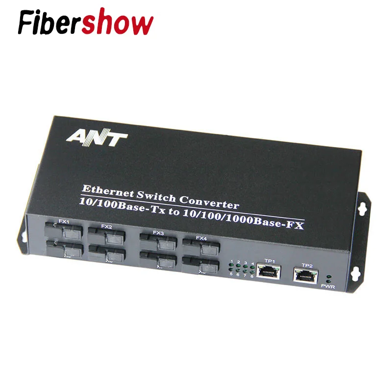 Оптоволоконный оптический коммутатор промышленный гигабитный Ethernet коммутатор 8 155 м волоконный порт 2 1000 м RJ45 одномодовый SC конвертер