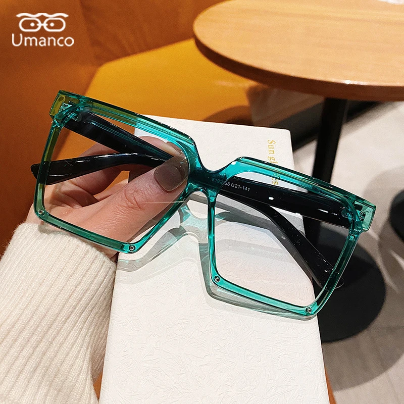 Женские квадратные солнцезащитные очки Umanco большие модные дизайнерские в полной
