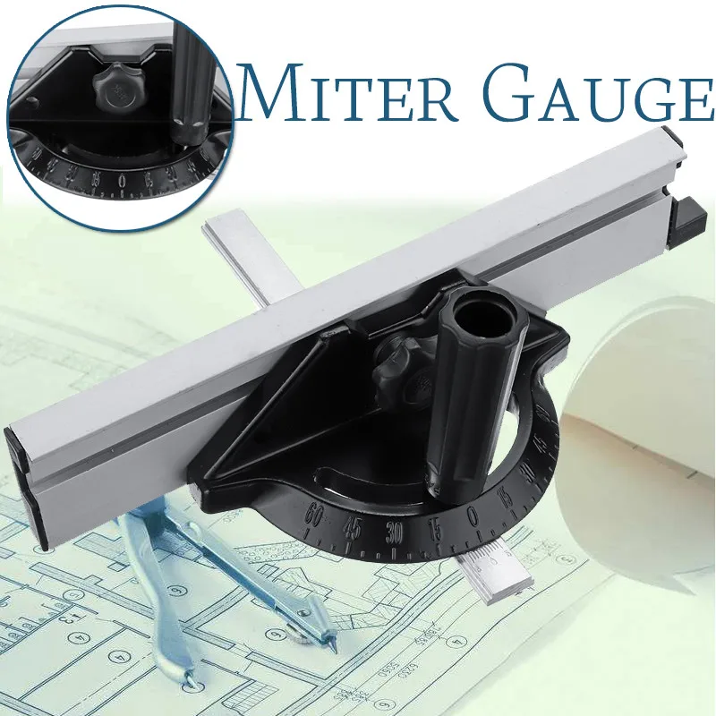 

1pcs Aluminum Table Saw Miter Gauge Carpentry Pusher Rod Angle Ruler Table Saw Router Woodworking Tool Adjustable Flip Stop