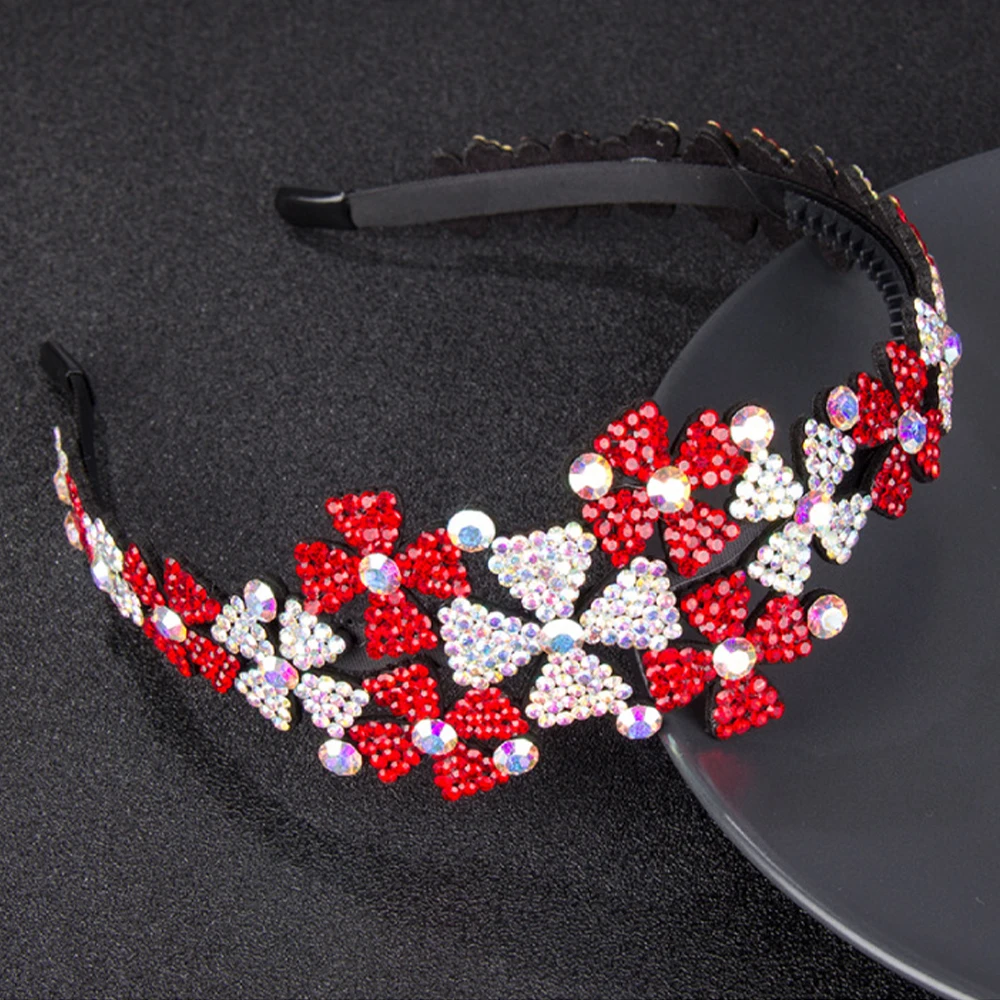 

Sweet Fashion Hollow Flowers Head Wear Headband for Women Rhinestone Non-slip Border Girl Hairpin Fancy Hair Accessories Gift