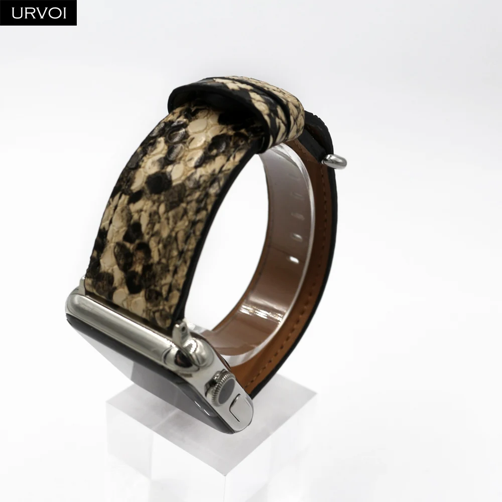 Кожаный ремешок URVOI для apple watch series 5 4 3 2 1 iwatch band 40 44 мм из микрофибры с принтом
