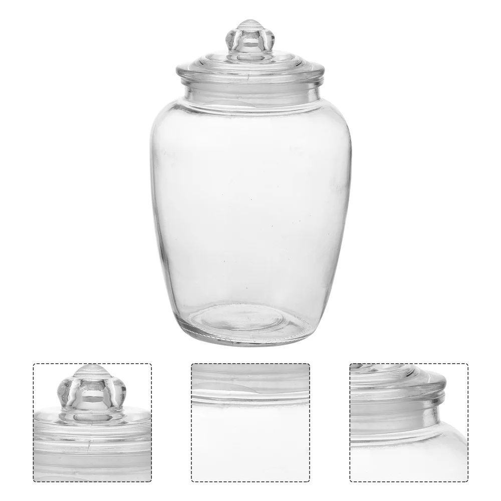 

1pc Clear Glass Honey Jar Clear Glass Sealing Container Sealing Can for Home