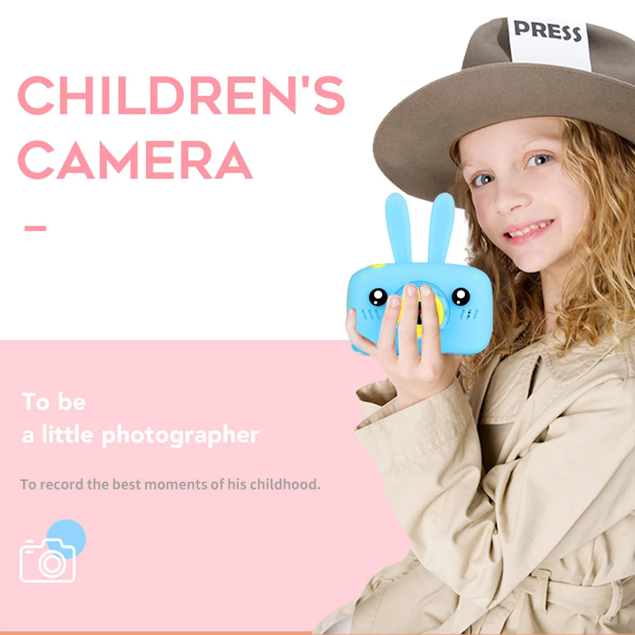 Детская перезаряжаемая игрушка для детей цифровая камера s с кроликом чехол