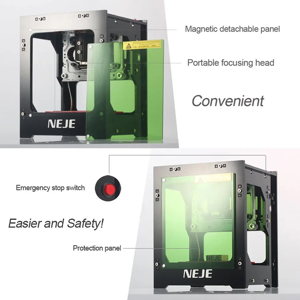 

NEJE DK-8-KZ 1000mW/2000mW/3000mW Mini USB Laser Engraving Machine Automatic CNC Wood Router Laser Engraver Printer Cutter Cutti