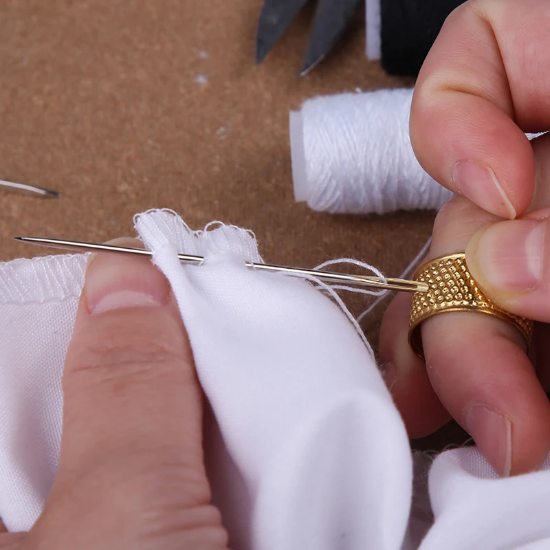 

MIUSIE 34PCS Golden Tail Sewing Needles Cross Stitch Needle with Needle Threader Leather Waxed Thread Sewing Kit Hand Sewing