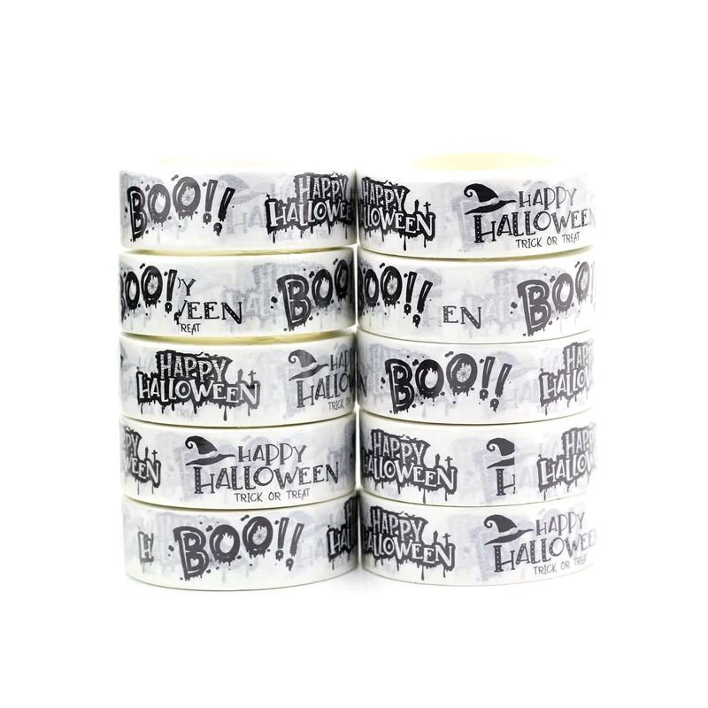 

NEW 10pcs/Lot Decorative Character Boo Happy Halloween Washi Tapes Planner Adhesive Masking Tape Cute Stationery