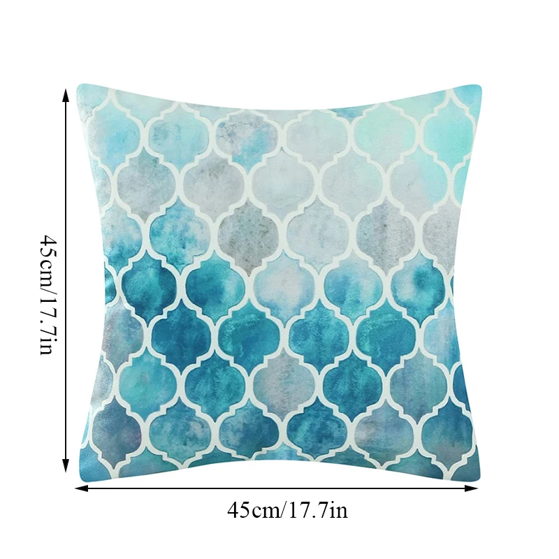 

Hand-Painted Retro Color Plaid Flannel Pillowcase Home Decoration Cushion Sofa Cushion Cushion Cover Super Soft Short Velvet