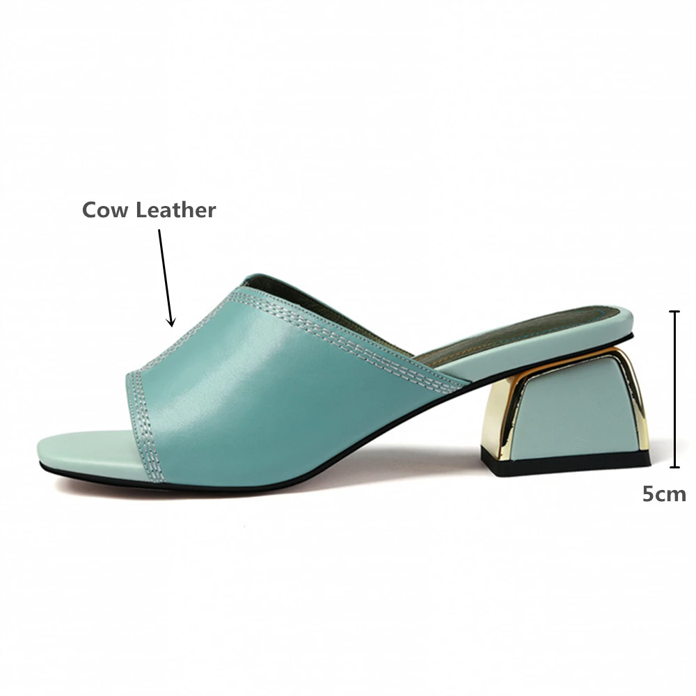 MILI-MIYA модные женские шлепанцы летние туфли из коровьей кожи на квадратном