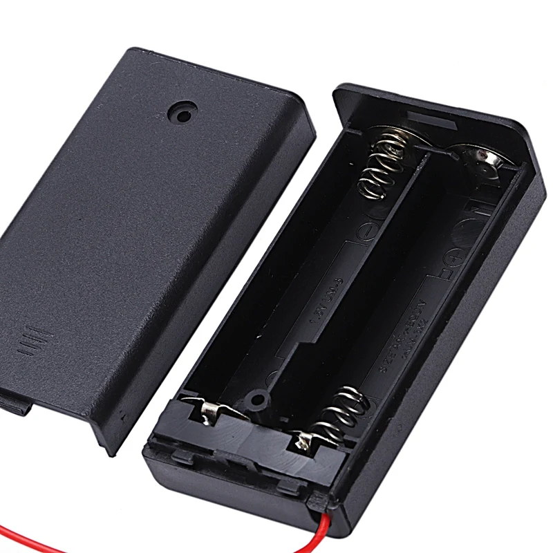 5PCS Plastic 2 x 1.5V AA Battery Container Box with ON/OFF Switch |