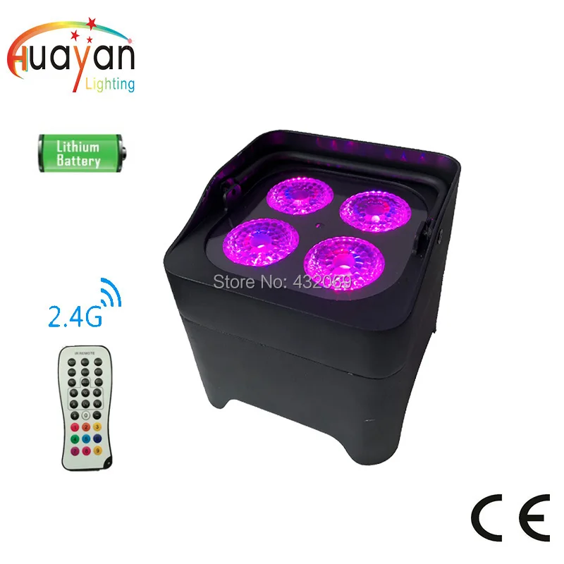 4*12 Вт RGBWA УФ Беспроводная dmx Uplighting батарея работает Wifi IRC пульт дистанционного