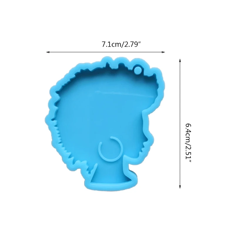 

Afro Female Coaster Epoxy Resin Mold Beauty Explode Head Rolling Tray Silicone Mould DIY Crafts Jewelry Decor Tool