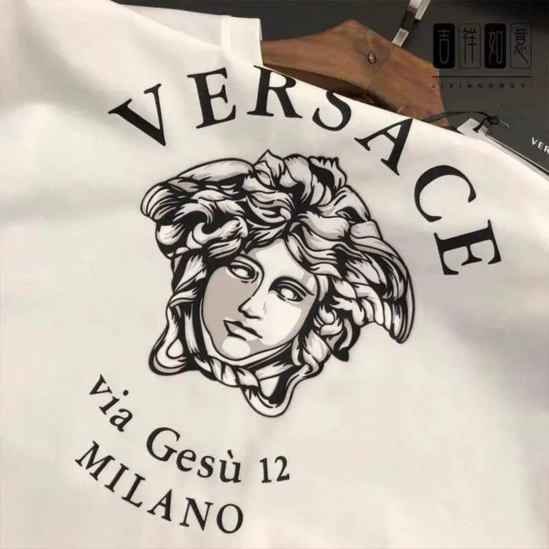 

2021 men's short sleeve new cotton fabric printed t-shirt men's popular casual top