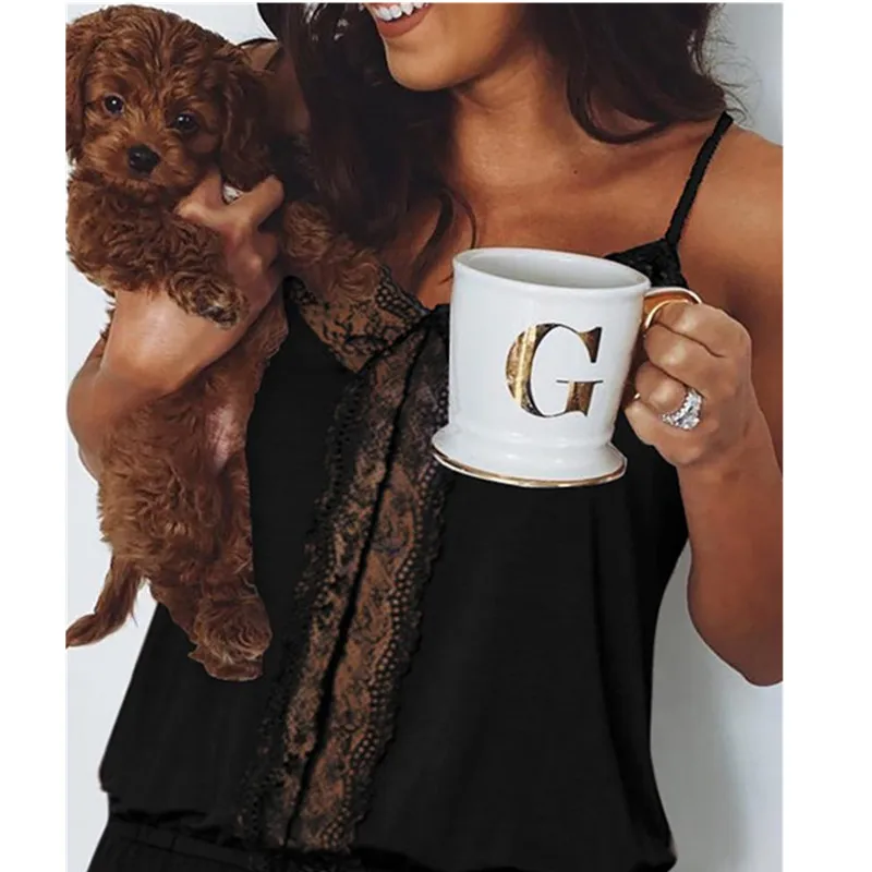 Женский комбинезон без бретелек повседневный свободный праздничный кружевной