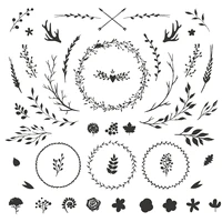 azsg garland leaves flower clear stamps for diy scrapbooking decorative card making crafts fun decoration supplies 1313cm