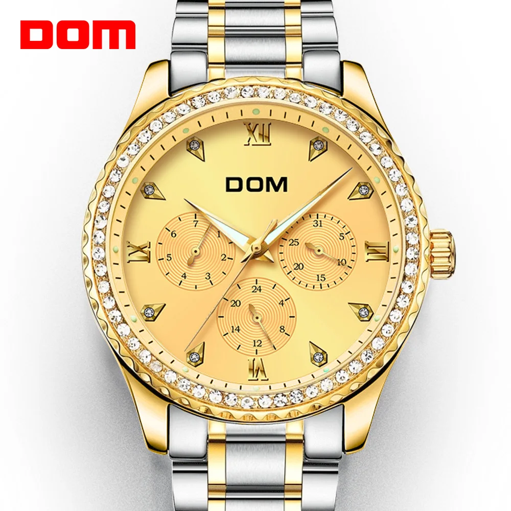 Золотые мужские часы Роскошные Водонепроницаемые многофункциональные модные