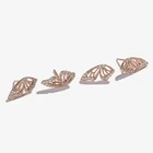 Новинка 2021, золотистые, розовые, золотистые серьги в форме бабочки, женские милые маленькие серьги-гвоздики с кристаллами