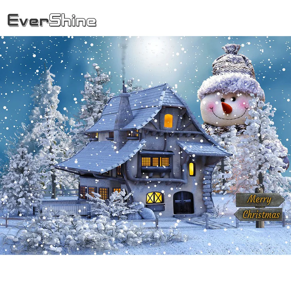 

Evershine 5D алмазная живопись своими руками, семейный ландшафт, вышивка крестиком, мультяшная мозаика, зимний домашний декор