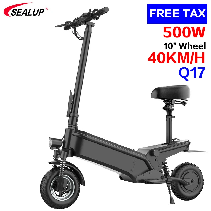 

SEALUP Q17 10 Inch Wheel Foldable Electric Scooter 500W 48V 13AH 40KM/H City E-scooter Skateboard Road Escooter Motorcycle