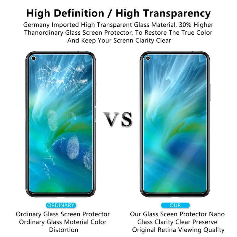 2 в 1 Защита экрана для Huawei Nova 5Z Передняя защитная пленка задняя камера объектива