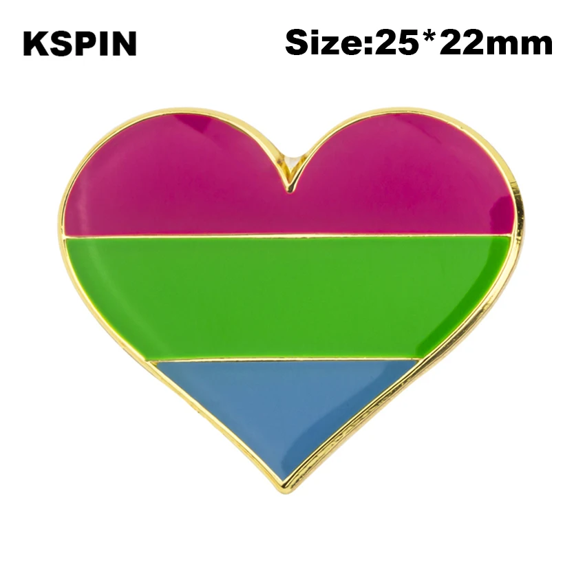 Значок на лацкан с флагом в форме сердца