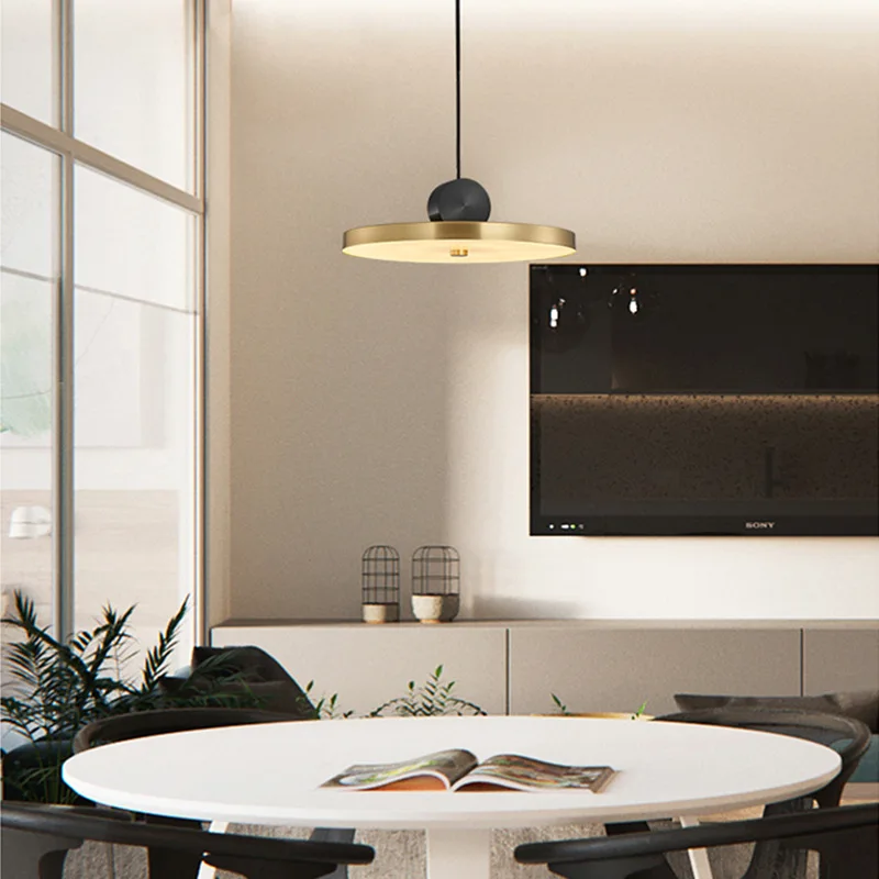 Золотой свет роскошный постмодерн прикроватный подвесной светильник ресторан бар лаконичное сочетание гостиная скандинавские медные лампы