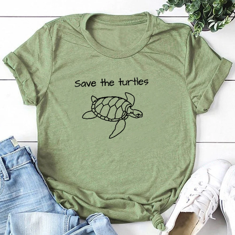 Футболка женская с принтом сохранить черепашек|Футболки| |