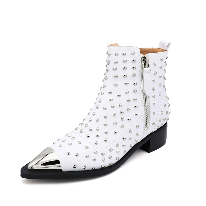 Женские ботильоны большого размера современные Ботинки на каблуке женские