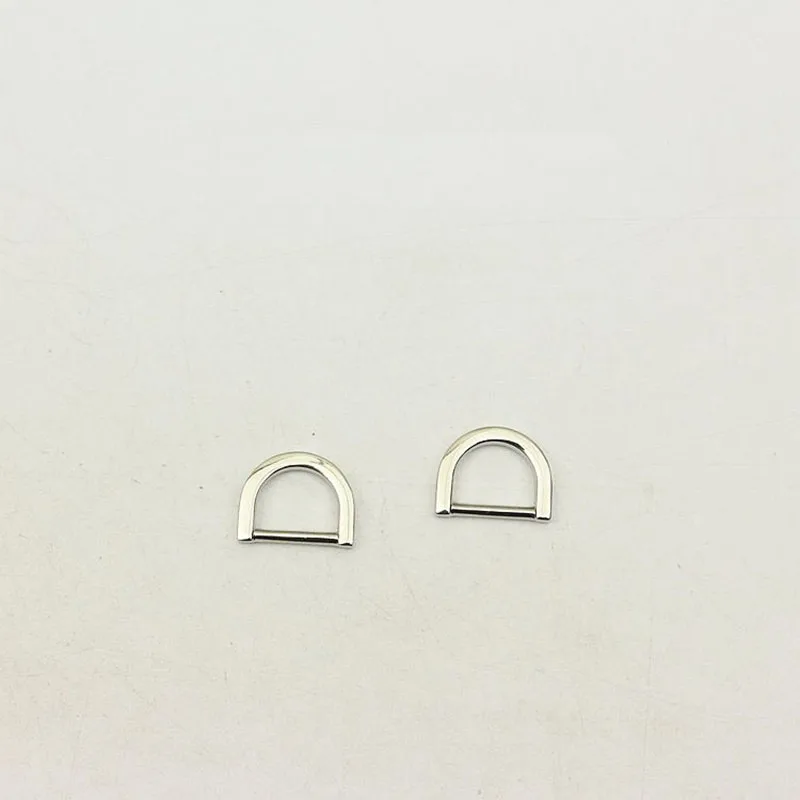 50Pcs 12mm Inner Dia Metal D Ring Diecast Hook Buckles for Bag Strap Clasps Keychain DIY Handbag Clothing Hardware Accessories