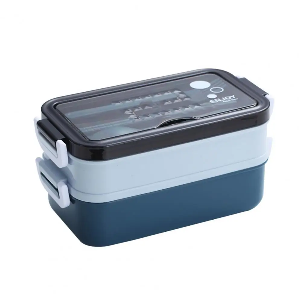 

1 Set Sturdy Large Capacity Double-layer Lunch Bowl Container Stainless Steel Food Storage Box Safe for Students