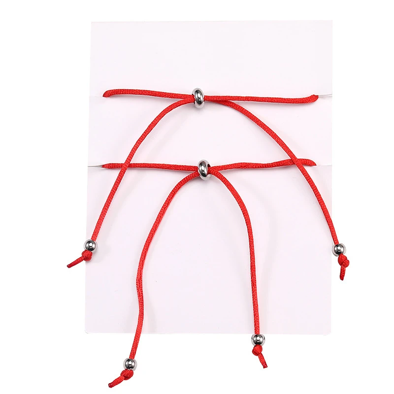 Браслет Best Friend Lady с подвеской в виде сердца для подруг черно-красная веревка