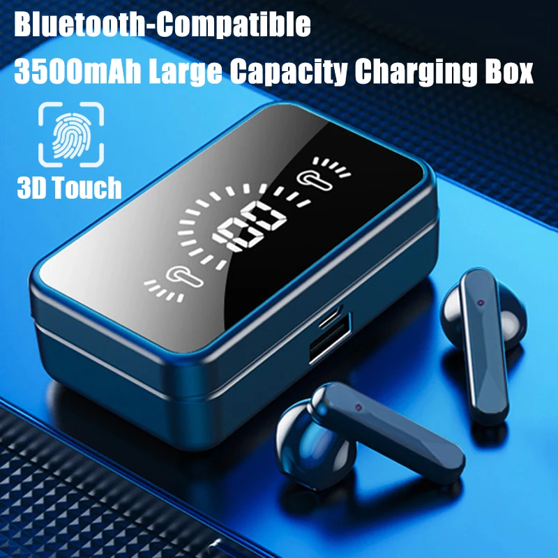 TWS Bluetooth V5.1 беспроводные наушники 3500 мА/ч зарядный чехол HiFi панорамный 9D объемный