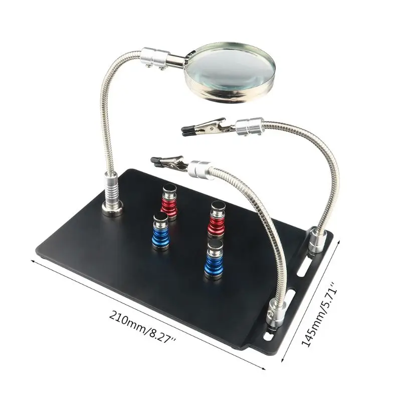 Magnetic Circuit Board Holder Helping Hands Soldering Third Hand with Magnifier 83XA | Инструменты