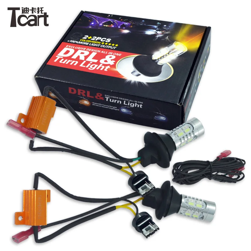 Tcart авто Led BA15S 1156 PY21W canbus DRL дневные ходовые огни Передние поворотники Светильник Автомобиля Winker лампы WY21W T20 7440
