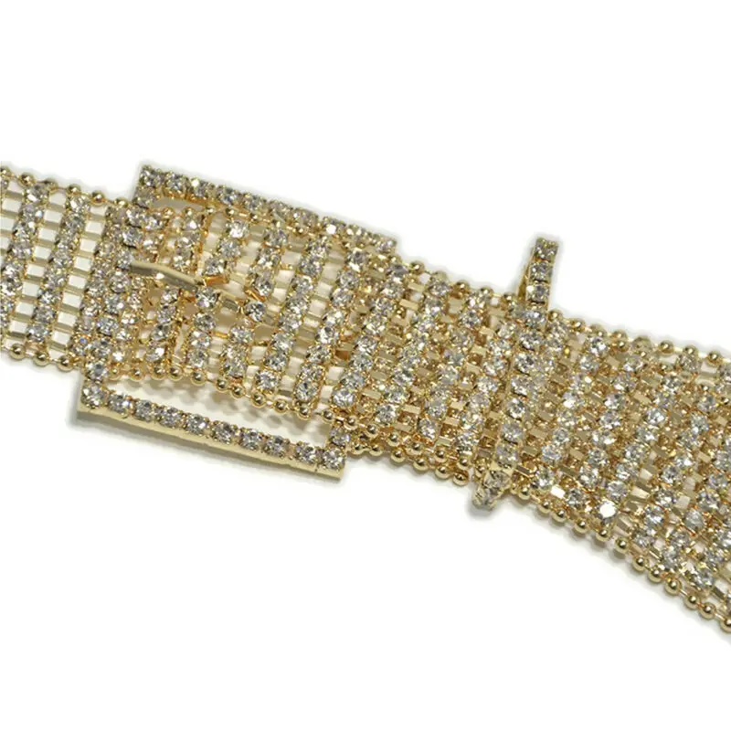 Женский Блестящий металлический пояс со стразами | Дом и сад