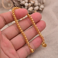 17cm gold color charm bracelet for baby child girls bracelet gold color unisex arab middle eastern jewelry bangle