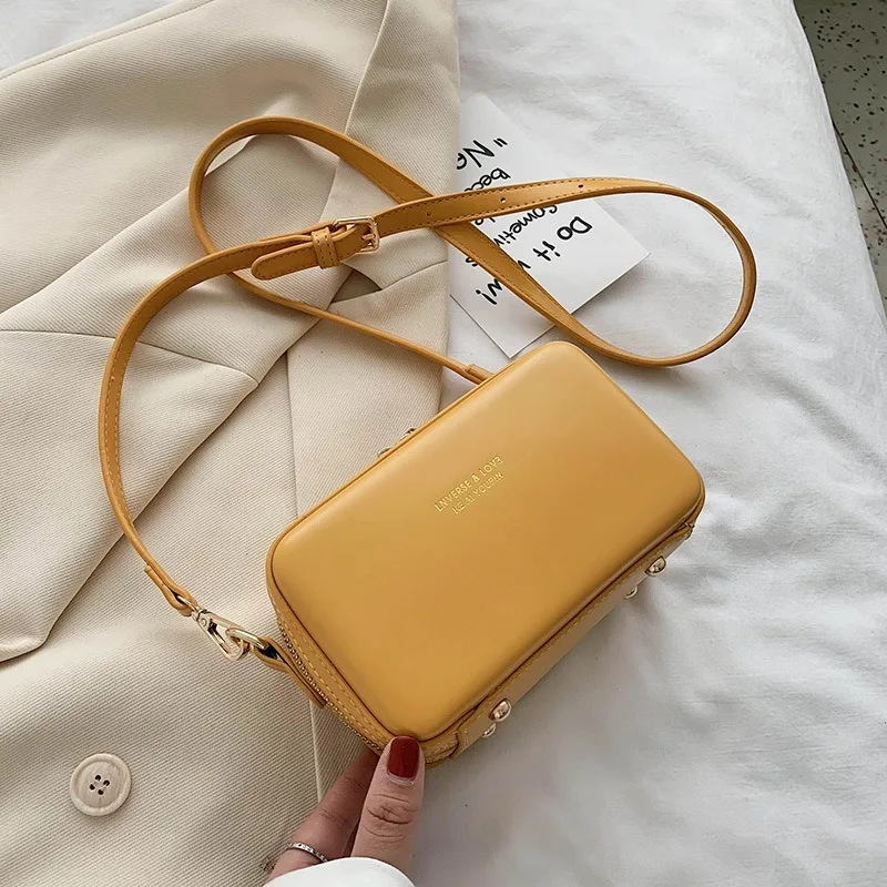 

2021new Korean brand designer handbags fashion shoulder bag texture box bag PU leather small square bag wild trend messenger bag