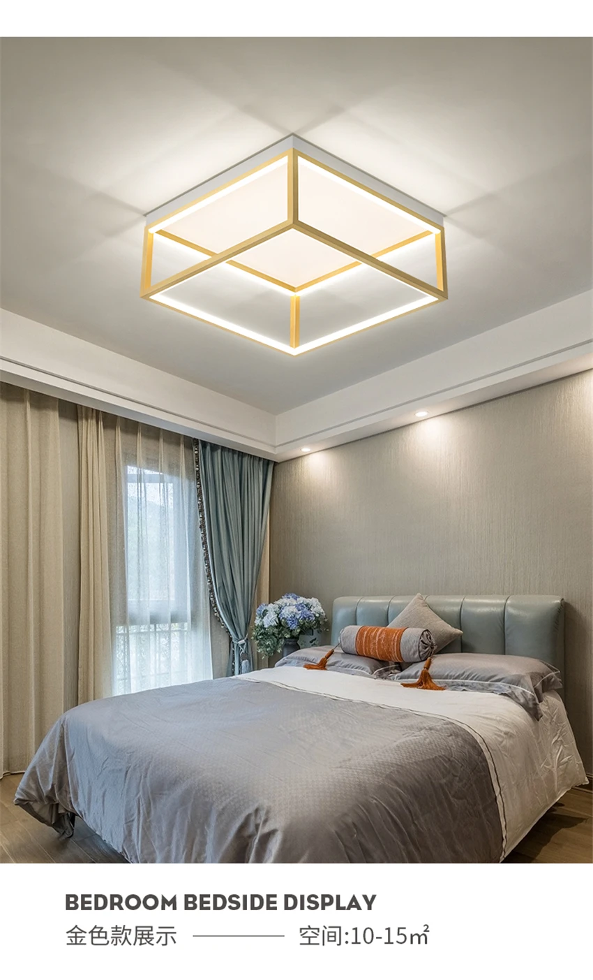 

Modern Simple Square LED Ceiling Light Living Room Dining Room Fixture Bedroom Study Bathroom Model Room Home Decor Ceiling Lamp