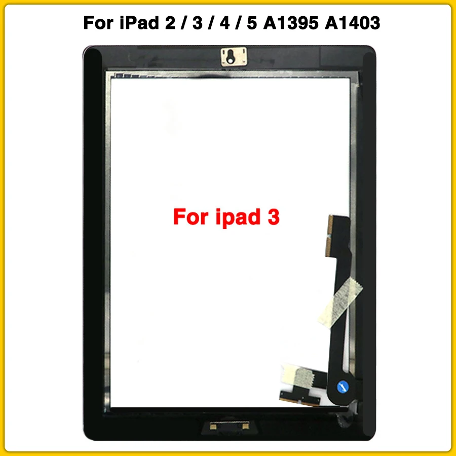 Сенсорный экран Экран-цифровой преобразователь для iPad 2/3/4 5 A1395 A1403 A1458 A1474 Сенсорный экран Панель планшета Сенсор спереди Стекло с Главная кнопка для iPad 5