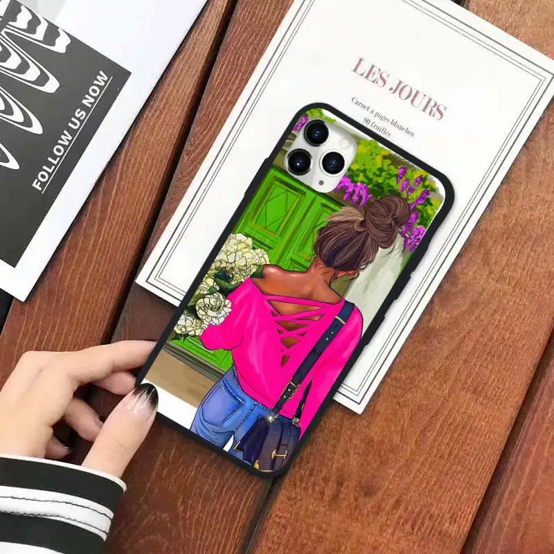 

Fashion girl coffee High heels Phone Case for iPhone 11 12 pro XS MAX 8 7 6 6S Plus X 5S SE 2020 XR