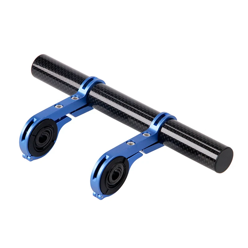 blue 20cm Карбоновая труба, двойной удлиненный кронштейн, удлинитель для велосипеда, горного велосипеда, шоссе, транспортного средства, одиночная рама, Двойная Рама - Цвет: blue 20cm