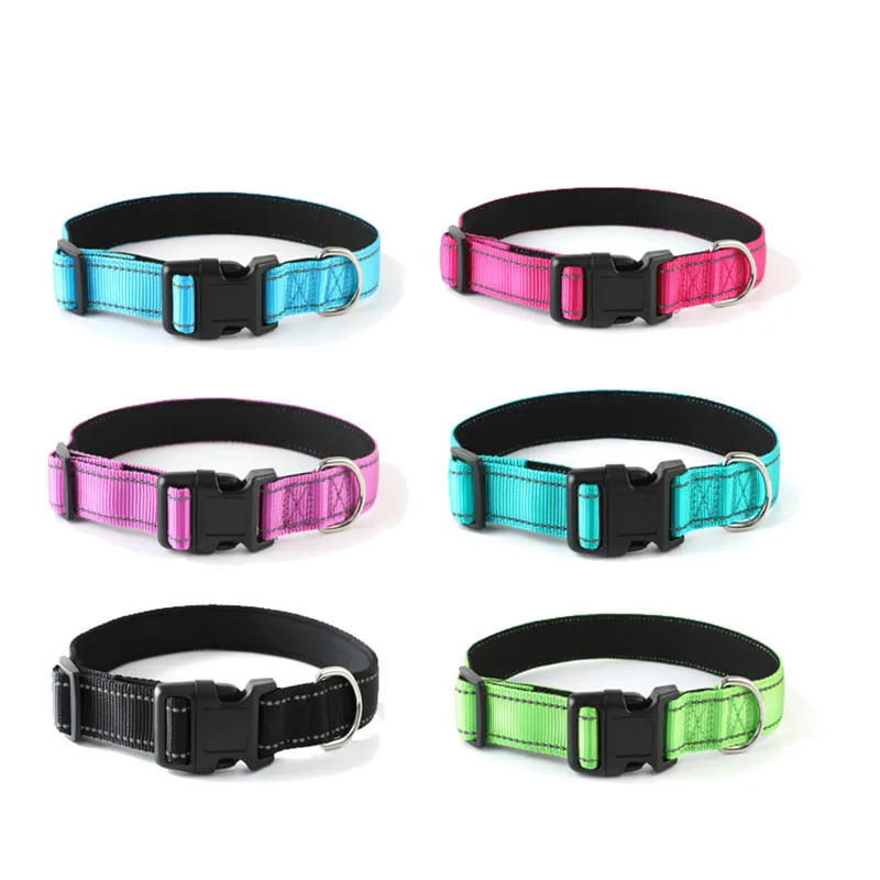 

Dog Collars Reflective Collar for Small Medium Large Dogs Puppy Adjustable Padded Soft Nylon Comfy Neck Pet Accessories
