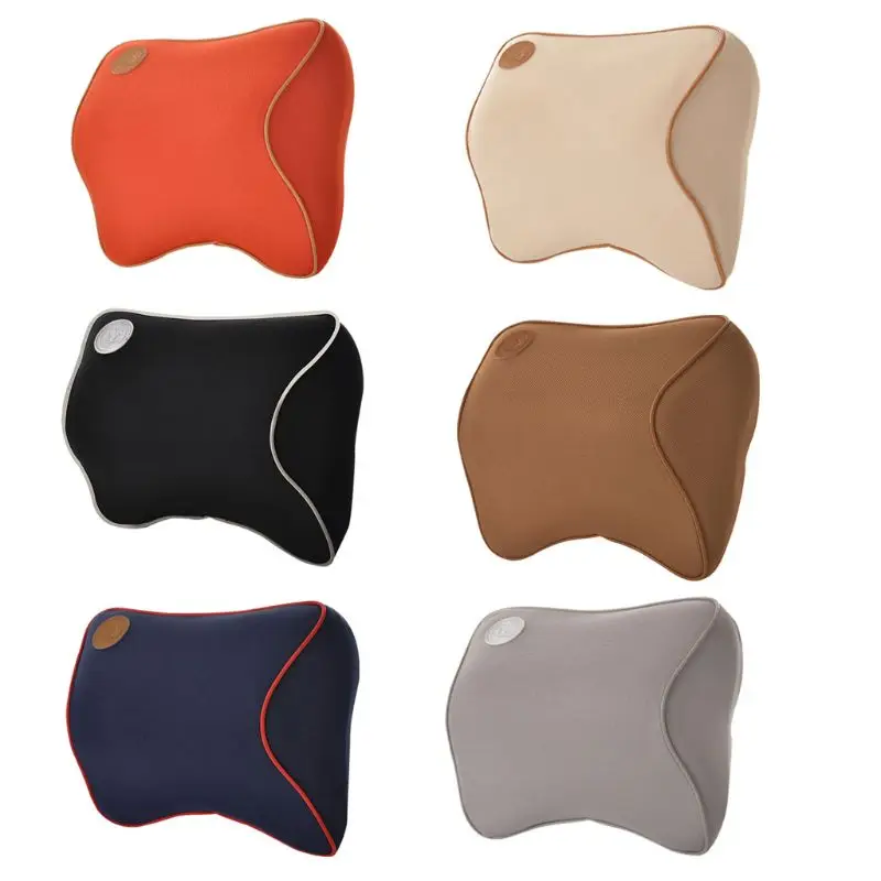 

Breathable soft Car Neck Pillow Space Memory Foam Fabric Headrest Fatigue Relieve Removable Covers Vehicular Home Travel