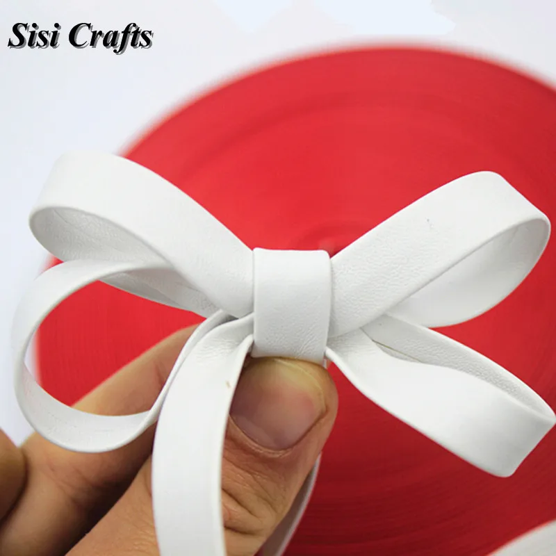 Лента для поделок Sisi 1 см плоская белая прошитая лента из искусственной кожи 10 16 30