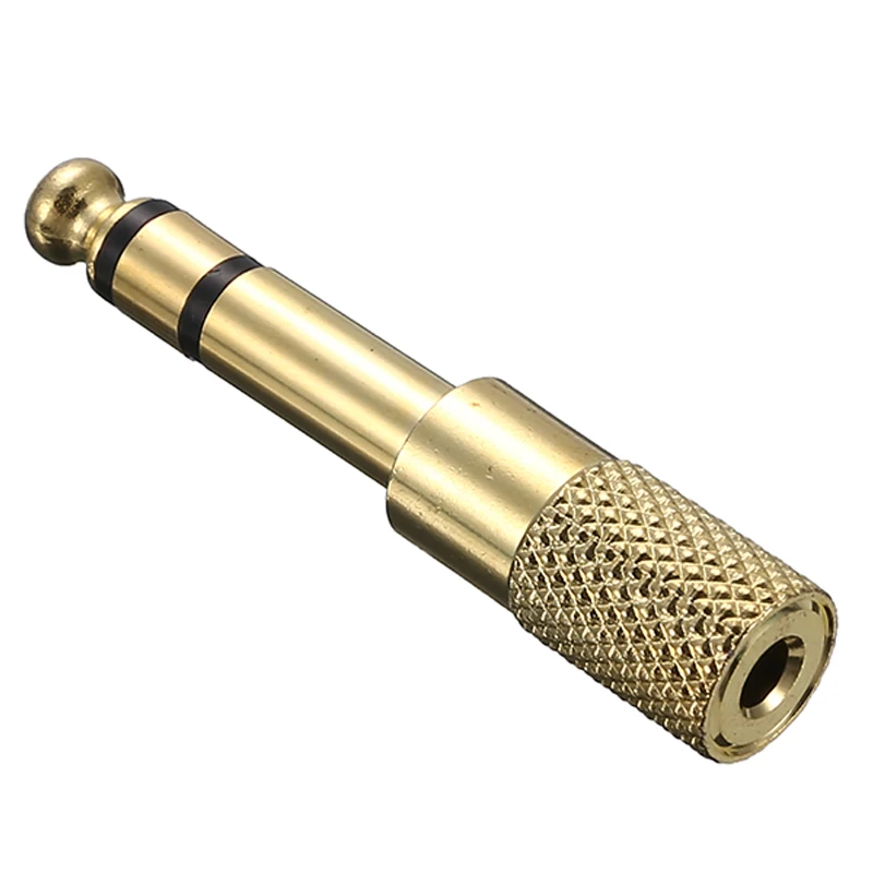 Профессиональный аудиоадаптер Mayitr переходник золотистый 6 35 мм на 3 5 папа мама 1/4